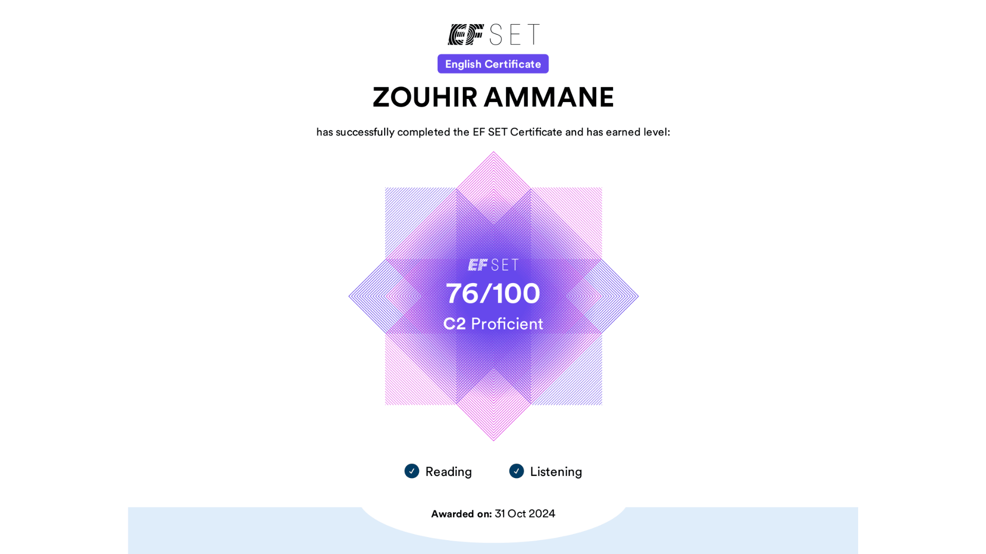 EF SET English Certificate